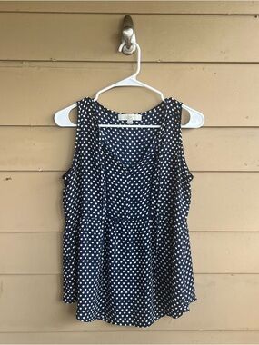 LOFT Floral Peplum Sleeveless Blouse Size XS Modest Casual Summer